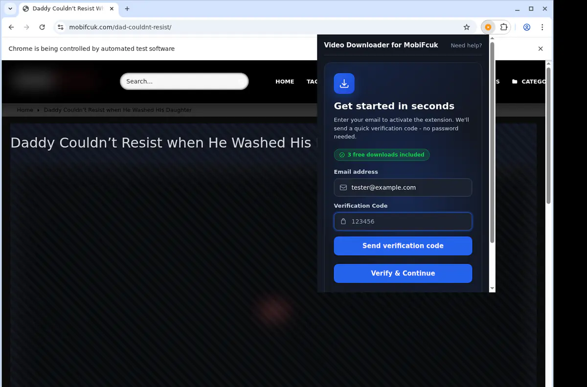 Mobifcuk Video Downloader browser extension screenshot 4